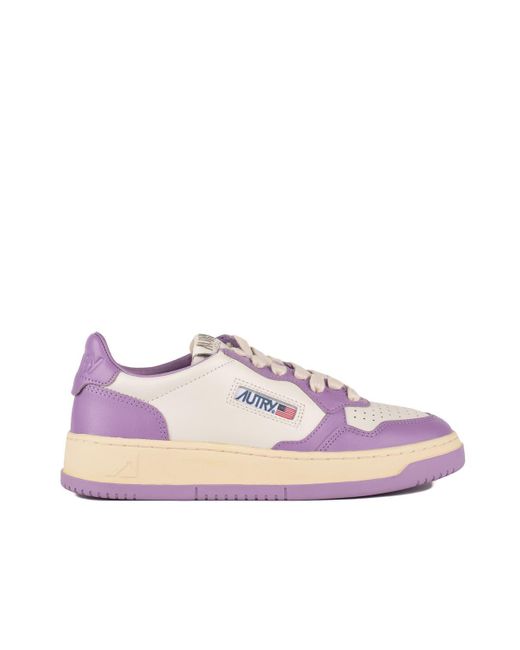 Autry Purple And Lilac Two-Tone Leather Medalist Low Sneakers