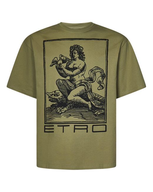 Etro Green T-Shirt for men