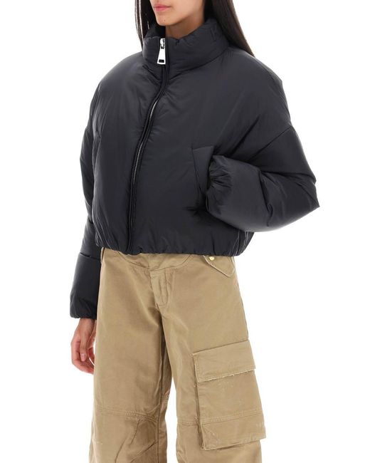 Khrisjoy Black 'joy' Oversized Cropped Down Jacket