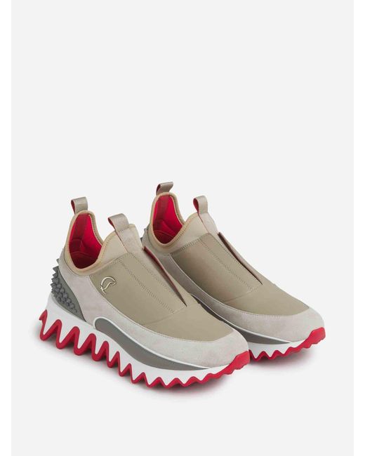 Christian Louboutin White Sneakers Sharkyloub Spikes for men