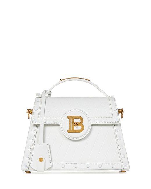 Balmain White Paris B-Buzz Dynasty Handbag
