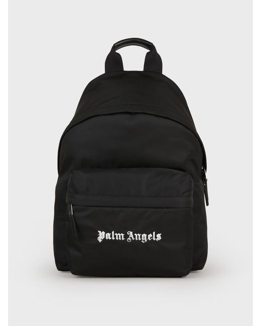 Palm Angels Black Classic Logo Backpack for men