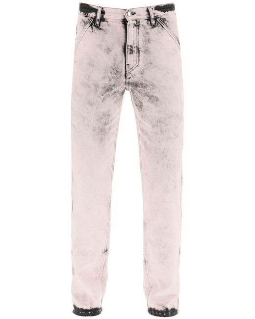 OAMC Pink Stone-washed Straight-leg Jeans for men
