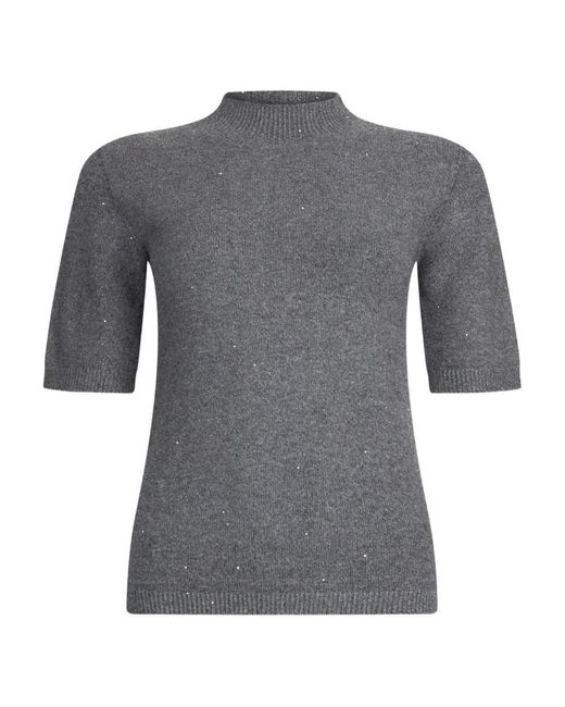Liu Jo Gray Turtleneck Knit Top