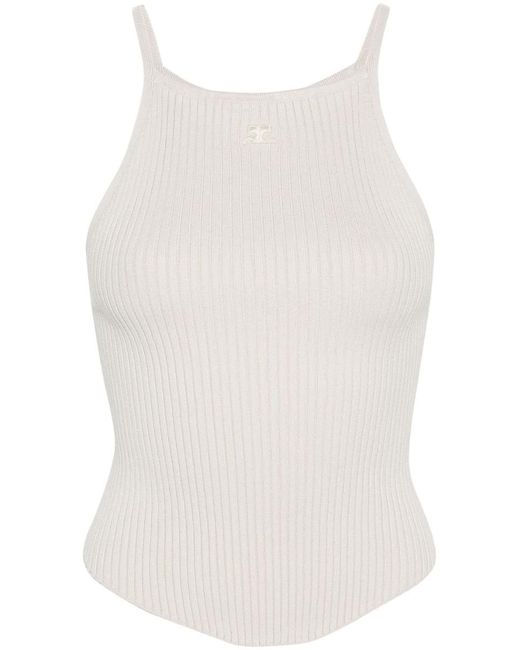 Courreges White Holistic Ribbed Top