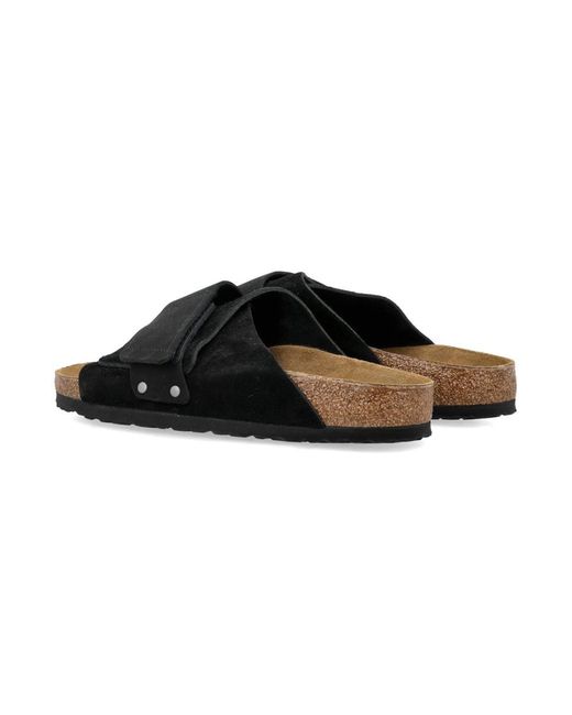 Birkenstock Black Kyoto Suede Sandals for men