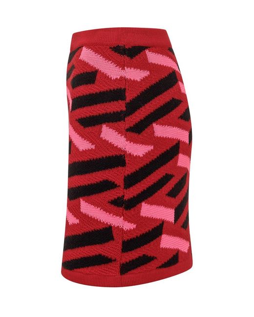 Versace Red Knitted Skirt