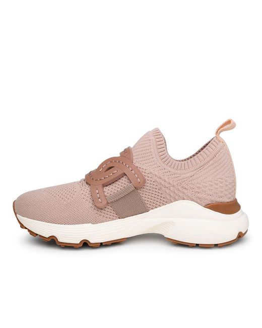 Tod's Pink Knit Sneaker Shoes