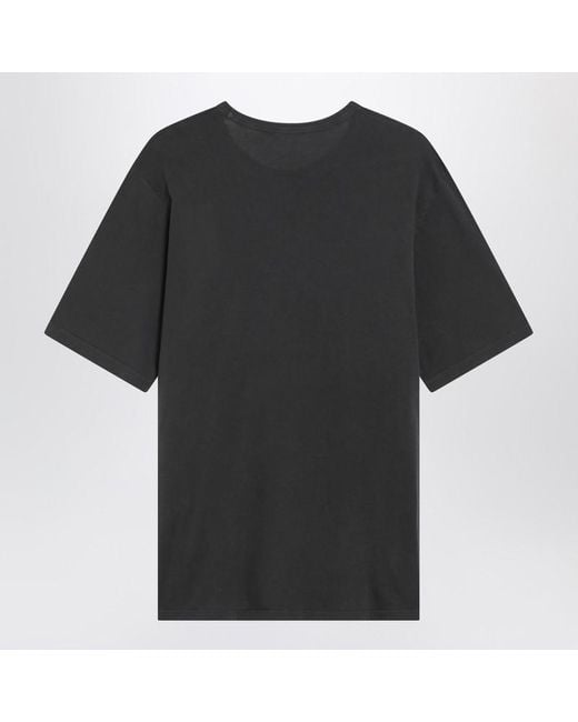 Saint Laurent Washed Cotton T-Shirt in Black for Men | Lyst UK