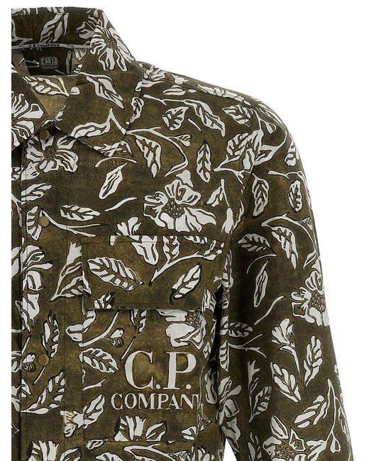C P Company Green Floral Printed Shirt Shirt, Blouse for men