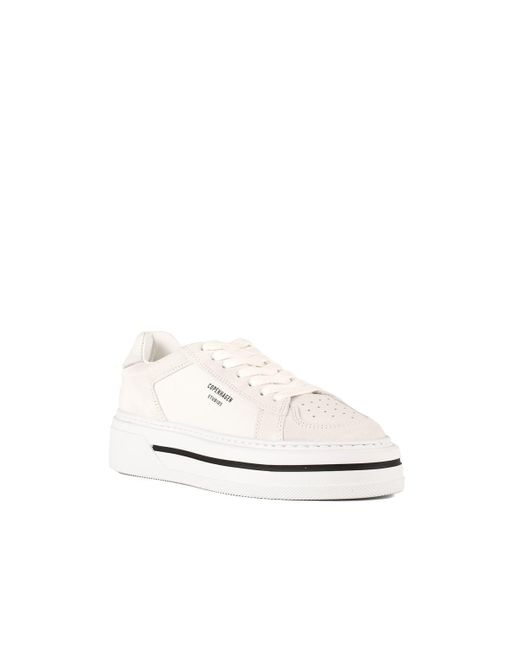COPENHAGEN White Smooth Leather And Suede Sneakers
