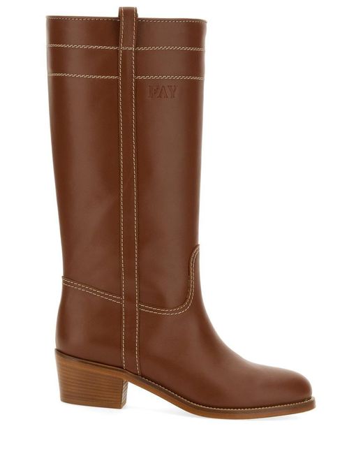 Fay Brown Leather Boot