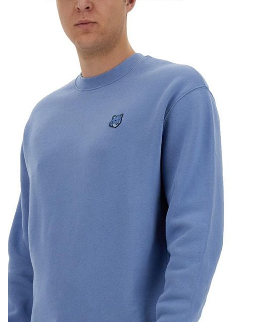 Maison Kitsuné Blue Cotton Sweatshirt for men