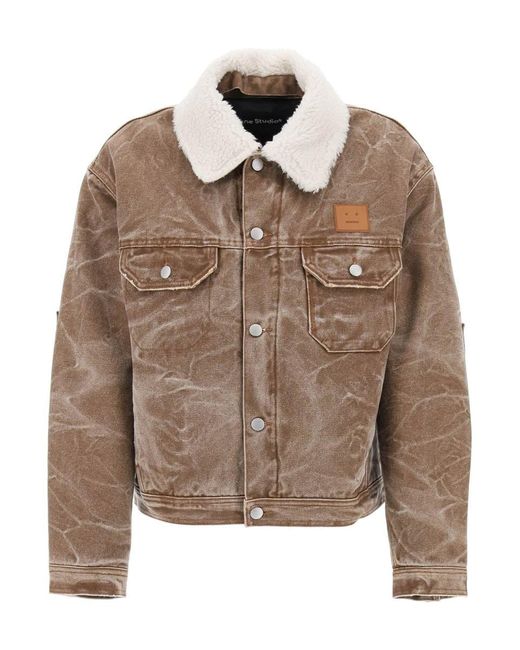 Acne Brown Padded Canvas Jacket For