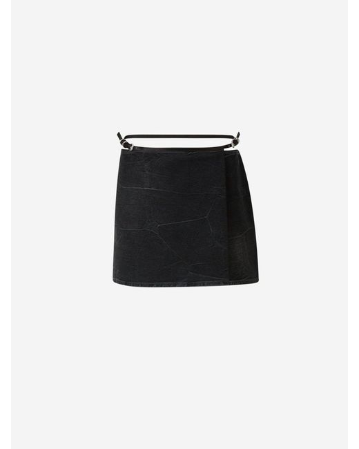 Givenchy Black Voyou Denim Mini Skirt