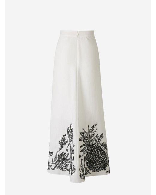 Dorothee Schumacher White Textured Linen Midi Skirt