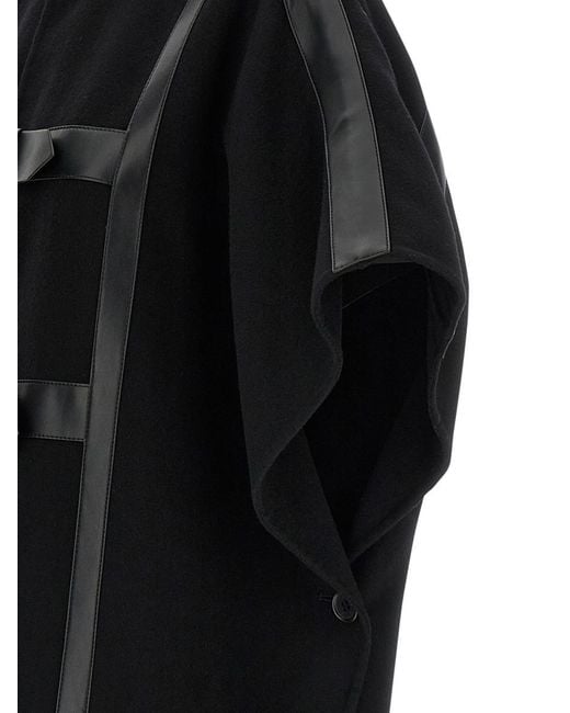 Twinset Black Wool Cape
