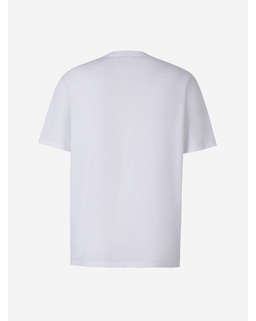 Balmain White Embossed Logo T-shirt for men