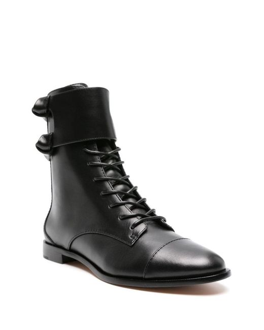 Alexandre Birman Black Almond-toe Leather Boots