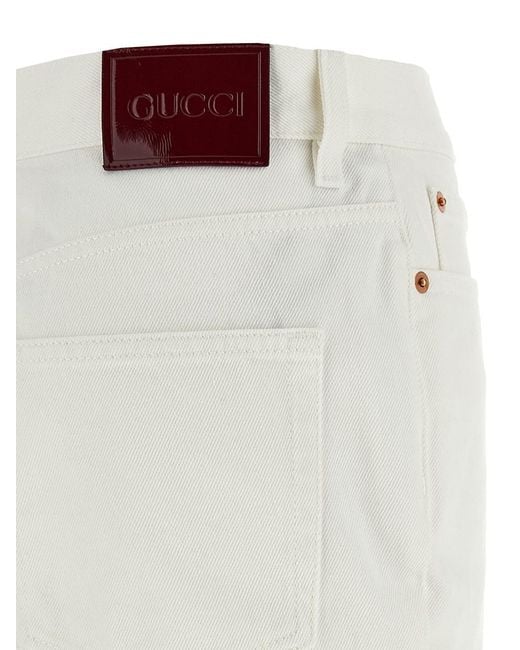 Gucci White Cropped Jeans