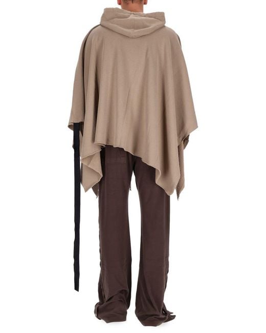 Rick Owens Natural Cape With Hood for men