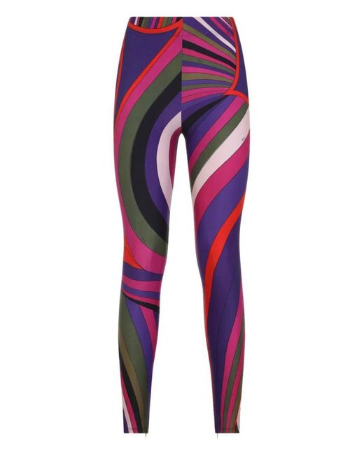 Emilio Pucci Red Abstract-Print Leggings