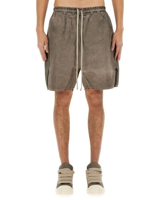 Rick Owens Natural Zippered Bermuda Shorts for men