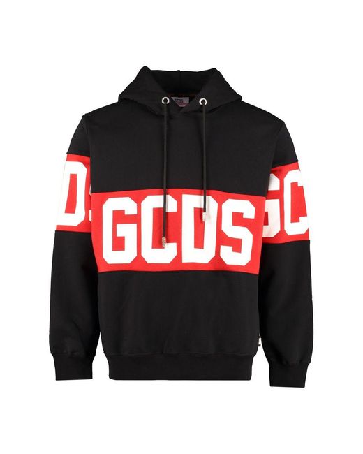 Gcds Red Cotton Hoodie for men