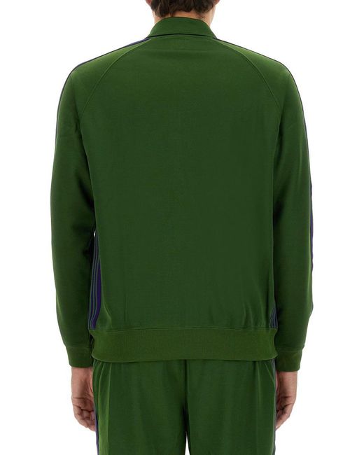 Needles Green Zip Sweatshirt for men
