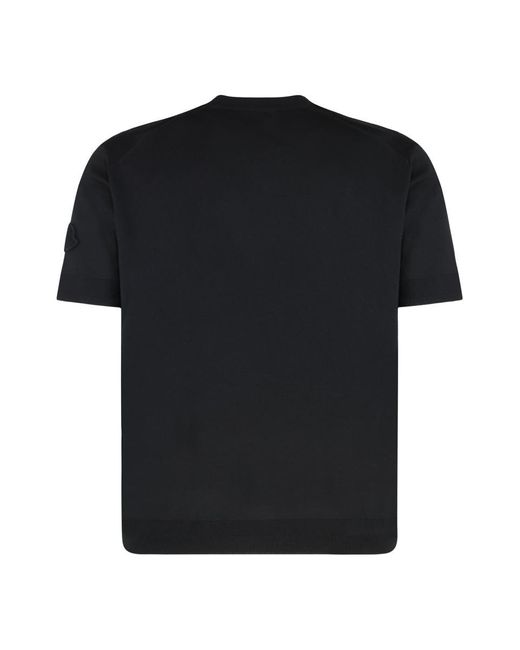 Moncler Black Short Sleeve Sweater for men