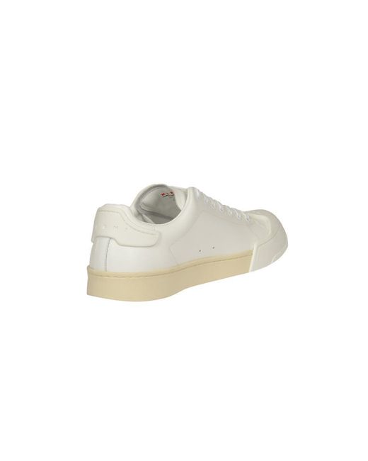 Marni White Classic Lace-up Low Sneakers for men