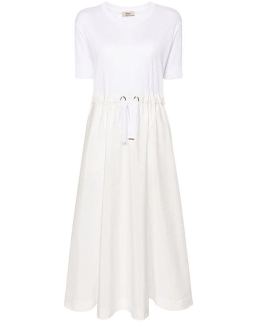 Herno White Panelled T-shirt Dress