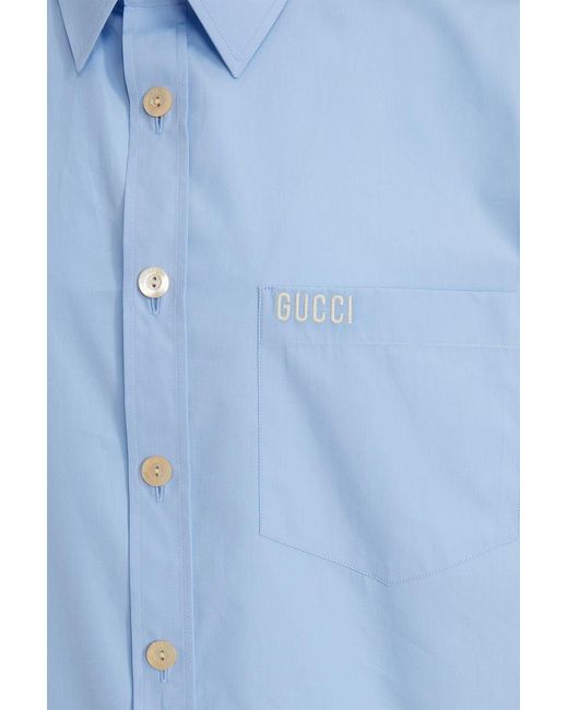 Gucci Blue Poplin Shirt