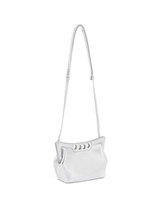 Alexander McQueen Peak Mini Crossbody Bag in White | Lyst