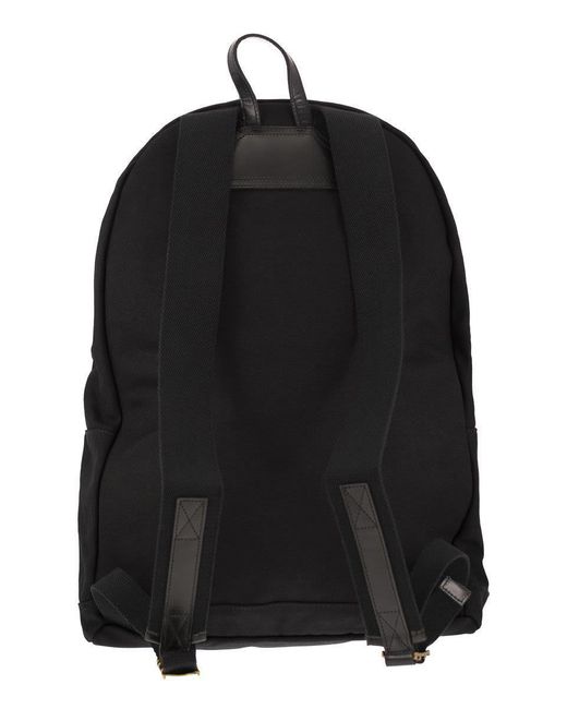 Polo Ralph Lauren Black Canvas Backpack With Embroidered Logo for men