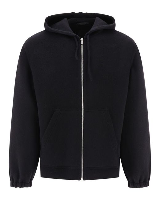 Givenchy Black Hoodie In Double Face Wool And Cashmere for men