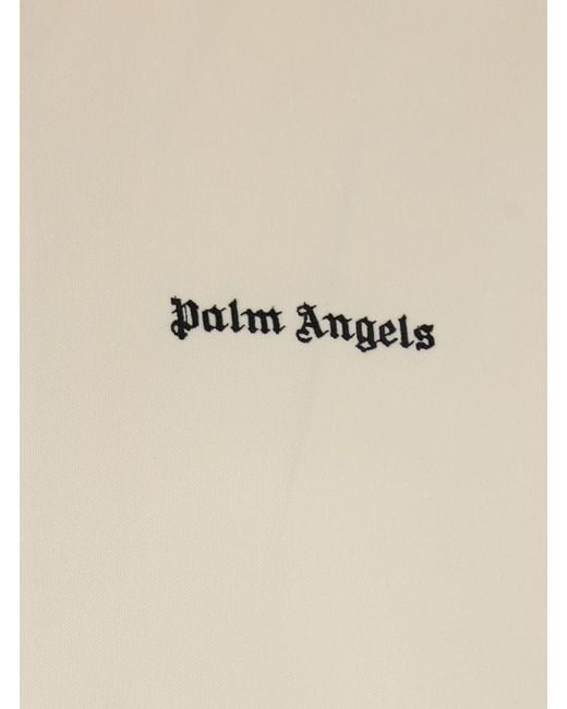 Palm Angels Natural 'Classic Logo' Sweatshirt With Logo Printed On The Front for men