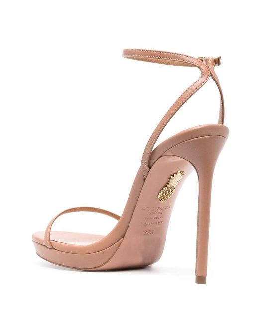 Aquazzura Pink Olie 120mm Leather Sandals