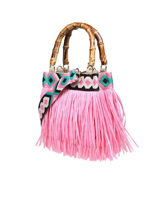 La Milanesa Pink Handbag With Fringes