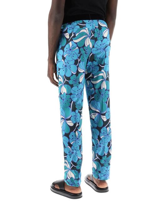 Tom Ford Blue Pajama Pants In Floral Silk for men