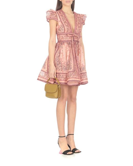 Zimmermann Pink 'matchmaker Structured Mini' Dress