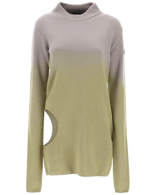 Moncler Green Subhuman Cut Out Cashmere Sweater
