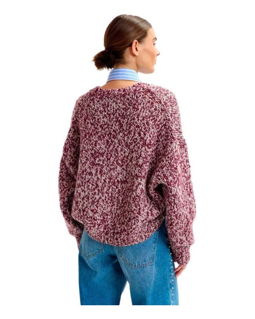 Essentiel Antwerp Red Izura Burgundy Crewneck Sweater