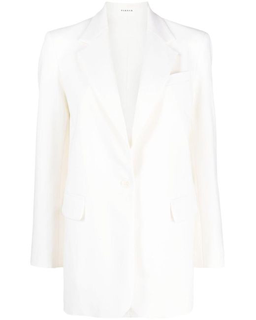 P.A.R.O.S.H. White Single-breasted Wool-blend Blazer
