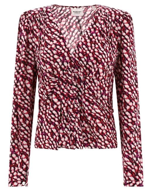 Isabel Marant Red "eddy" Blouse
