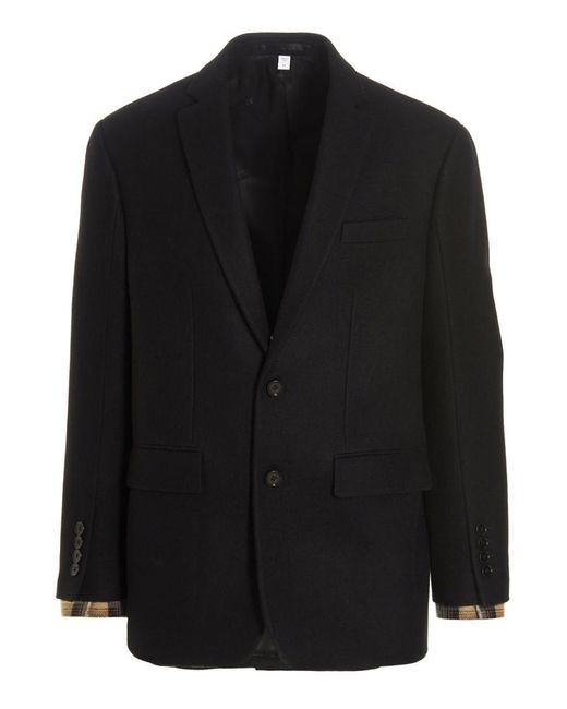 Burberry Black Wool Tailored Blazer Jacket for men