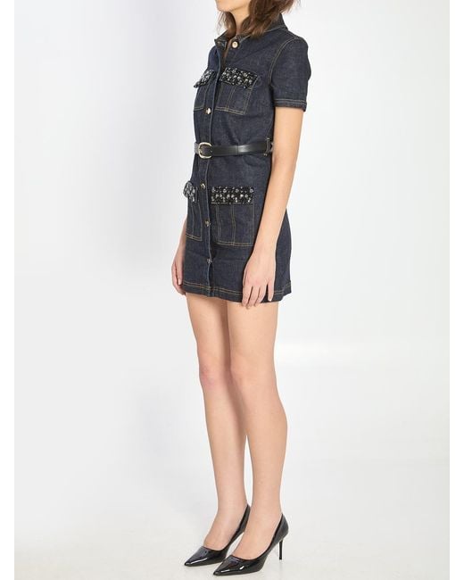 Self-Portrait Blue Self Portrait Denim Mini Dress