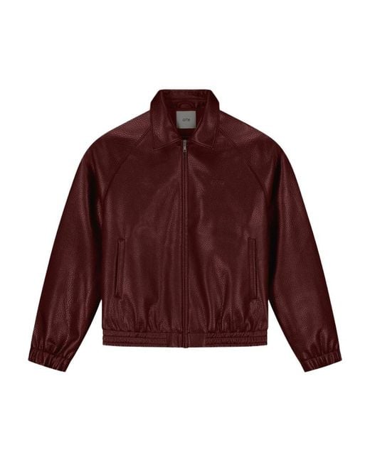 Arte' Red Basic Leather Jacket for men