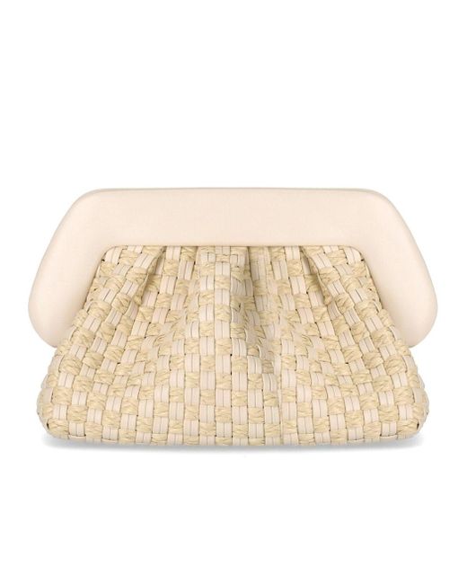 THEMOIRÈ Natural Bios Micro Weaved Straw Shell Clutch Bag