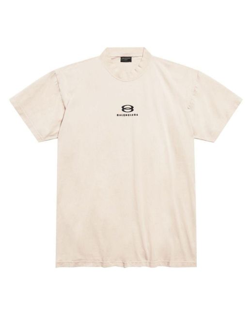 Balenciaga Natural Logo-print Cotton T-shirt for men